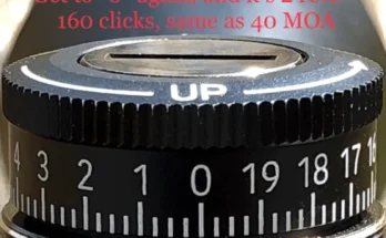 How many clicks equal 1 MOA on a rifle scope?